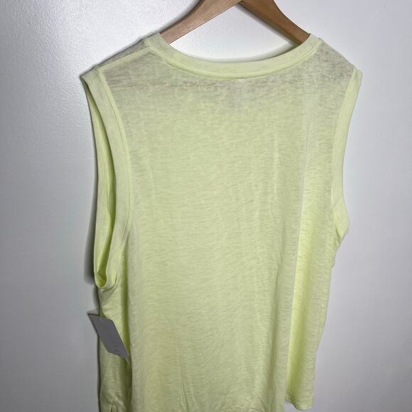 Athleta Womens Breezy Tank Top 3X Yellow Crew Neck Pullover Workout Athletic - Picture 7 of 10